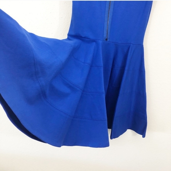 NWT  Royal Blue Fit & Flare Pleated Short Sleeve Ponte Dress Size M - Picture 7 of 13